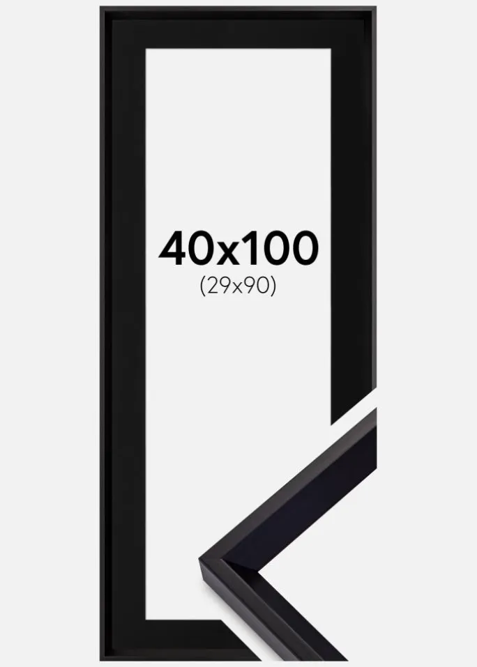 Ramme Globe Sort 40x100 cm - Passepartout Sort 30x91 cm