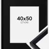 Ramme Globe Sort 40x50 cm - Passepartout Sort 28x35 cm
