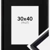 Ramme Globe Sort 30x40 cm - Passepartout Sort 20x28 cm