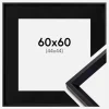 Ramme Globe Sort 60x60 cm - Passepartout Sort 45x45 cm
