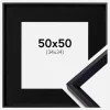 Ramme Globe Sort 50x50 cm - Passepartout Sort 35x35 cm