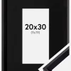 Ramme Globe Sort 20x30 cm - Passepartout Sort 10x20 cm