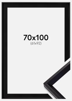 Ramme Globe Sort 70x100 cm - Passepartout Sort 62x93 cm