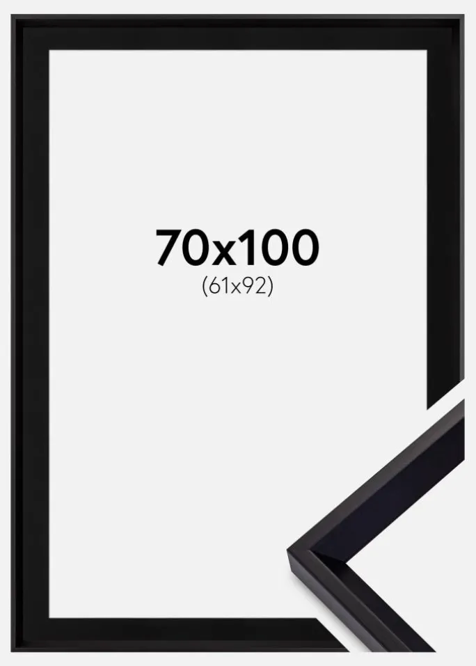 Ramme Globe Sort 70x100 cm - Passepartout Sort 62x93 cm