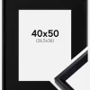 Ramme Globe Sort 40x50 cm - Passepartout Sort 27,5x37 cm