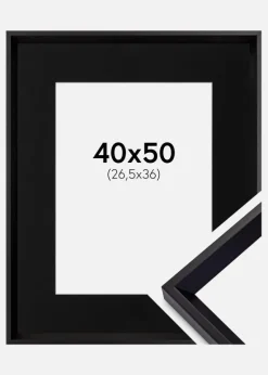 Ramme Globe Sort 40x50 cm - Passepartout Sort 27,5x37 cm