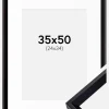 Ramme Globe Sort 35x50 cm - Passepartout Hvid 25x35 cm