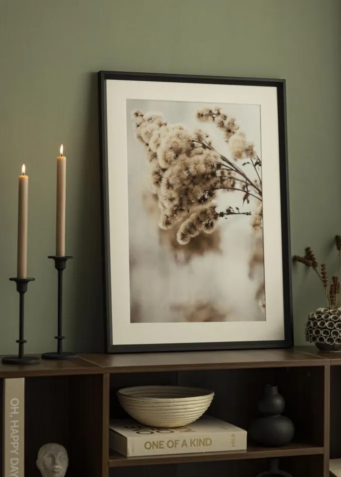 Ramme Globe Sort 40x100 cm - Passepartout Hvid 30x91 cm