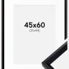 Ramme Globe Sort 45x60 cm - Passepartout Hvid 32x45 cm