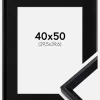 Ramme Globe Sort 40x50 cm - Passepartout Sort 12x16 inches