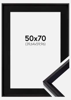 Ramme Globe Sort 50x70 cm - Passepartout Sort 16x24 inches