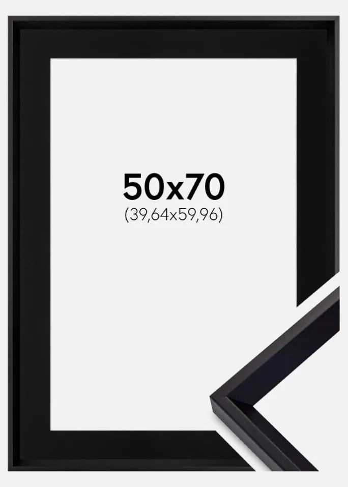 Ramme Globe Sort 50x70 cm - Passepartout Sort 16x24 inches