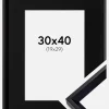 Ramme Globe Sort 30x40 cm - Passepartout Sort 20x30 cm
