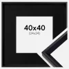 Ramme Globe Sort 40x40 cm - Passepartout Sort 25x25 cm