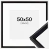 Ramme Globe Sort 50x50 cm - Passepartout Hvid 35x35 cm