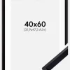 Ramme Globe Sort 40x60 cm - Passepartout Hvid 32,9x48,3 cm (A3+)