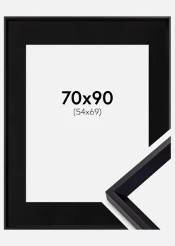 Ramme Globe Sort 70x90 cm - Passepartout Sort 55x70 cm