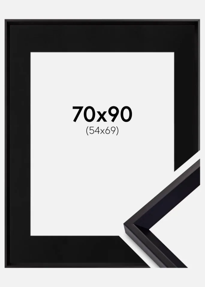 Ramme Globe Sort 70x90 cm - Passepartout Sort 55x70 cm