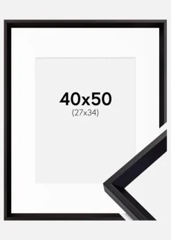 Ramme Globe Sort 40x50 cm - Passepartout Hvid 28x35 cm