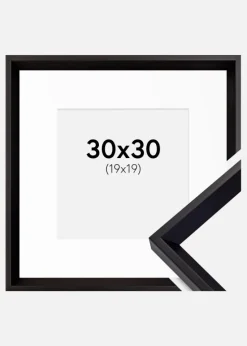 Ramme Globe Sort 30x30 cm - Passepartout Hvid 20x20 cm