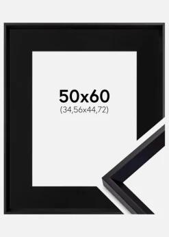 Ramme Globe Sort 50x60 cm - Passepartout Sort 14x18 inches