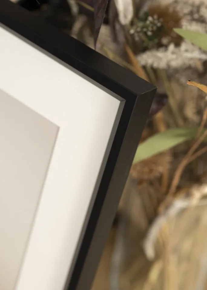 Ramme Globe Sort 45x60 cm - Passepartout Hvid 12x18 inches