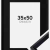 Ramme Globe Sort 35x50 cm - Passepartout Sort 10x15 inches