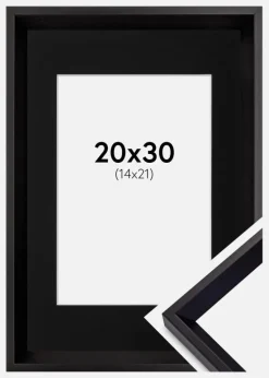 Ramme Globe Sort 20x30 cm - Passepartout Sort 15x22 cm