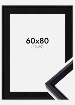 Ramme Globe Sort 60x80 cm - Passepartout Sort 50x70 cm
