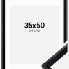 Ramme Globe Sort 35x50 cm - Passepartout Hvid 30x35 cm