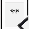Ramme Globe Sort 40x50 cm - Passepartout Hvid 30x40 cm