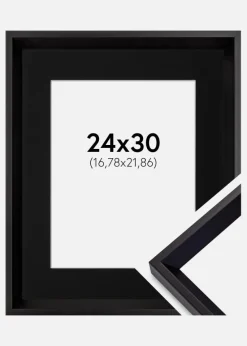 Ramme Globe Sort 24x30 cm - Passepartout Sort 7x9 inches