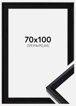 Ramme Globe Sort 70x100 cm - Passepartout Sort 24x36 inches