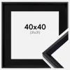 Ramme Globe Sort 40x40 cm - Passepartout Sort 32x32 cm