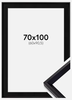 Ramme Globe Sort 70x100 cm - Passepartout Sort 61x91,5 cm
