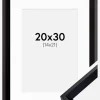 Ramme Globe Sort 20x30 cm - Passepartout Hvid 15x22 cm