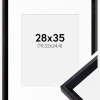 Ramme Globe Sort 28x35 cm - Passepartout Hvid 8x10 inches