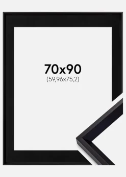 Ramme Globe Sort 70x90 cm - Passepartout Sort 24x30 inches