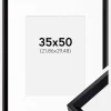 Ramme Globe Sort 35x50 cm - Passepartout Hvid 9x12 inches