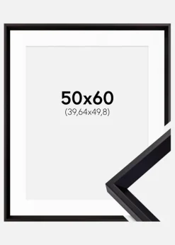 Ramme Globe Sort 50x60 cm - Passepartout Hvid 16x20 inches