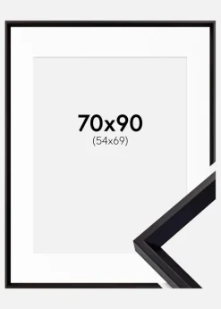 Ramme Globe Sort 70x90 cm - Passepartout Hvid 55x70 cm