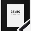 Ramme Globe Sort 35x50 cm - Passepartout Sort 9x12 inches