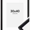 Ramme Globe Sort 30x40 cm - Passepartout Hvid 21x30 cm