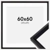 Ramme Globe Sort 60x60 cm - Passepartout Hvid 50x50 cm