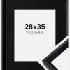 Ramme Globe Sort 28x35 cm - Passepartout Sort 8x10 inches