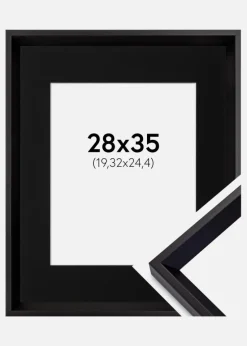 Ramme Globe Sort 28x35 cm - Passepartout Sort 8x10 inches
