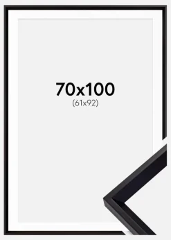 Ramme Globe Sort 70x100 cm - Passepartout Hvid 62x93 cm
