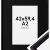 Ramme Globe Sort 42x59,4 cm (A2) - Passepartout Sort 25x38 cm