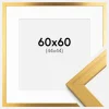 Ramme Gold Wood 60x60 cm - Passepartout Hvid 45x45 cm