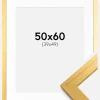 Ramme Gold Wood 50x60 cm - Passepartout Hvid 40x50 cm